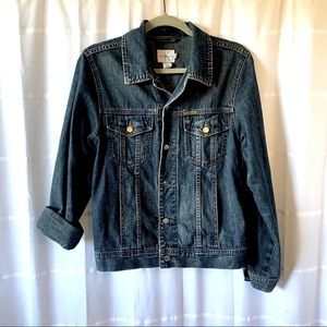 Calvin Klein denim jacket, button adjustments, pockets, woman’s small.